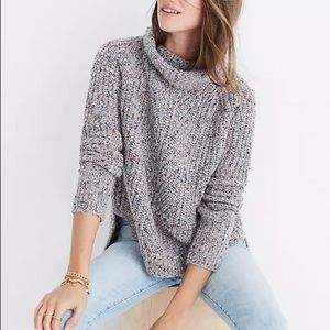 Madewell Colorfleck Ribbed Turtleneck Sweater